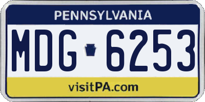 PA license plate MDG6253