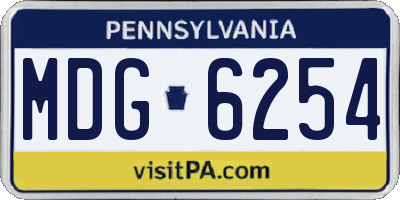 PA license plate MDG6254