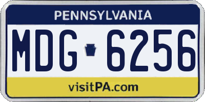 PA license plate MDG6256