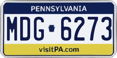 PA license plate MDG6273