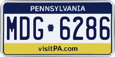 PA license plate MDG6286