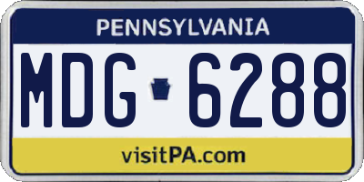 PA license plate MDG6288