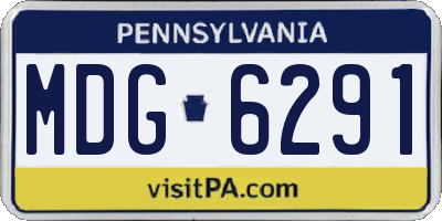 PA license plate MDG6291