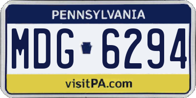 PA license plate MDG6294
