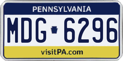 PA license plate MDG6296