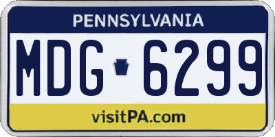 PA license plate MDG6299