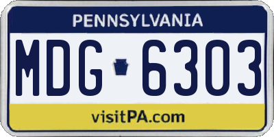 PA license plate MDG6303