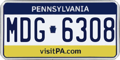 PA license plate MDG6308