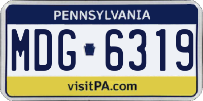PA license plate MDG6319