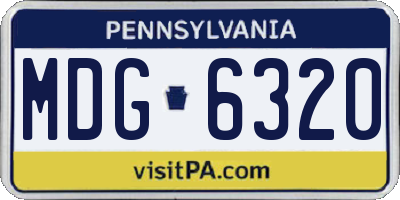 PA license plate MDG6320