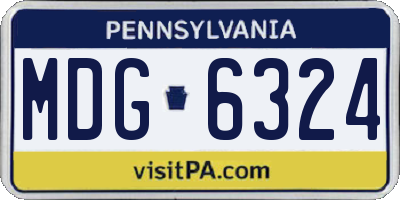 PA license plate MDG6324