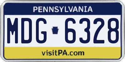 PA license plate MDG6328