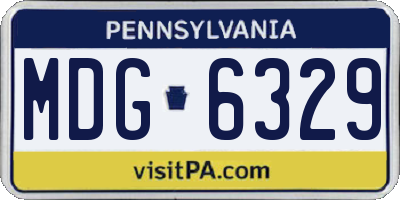 PA license plate MDG6329
