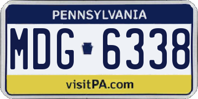 PA license plate MDG6338