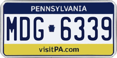 PA license plate MDG6339