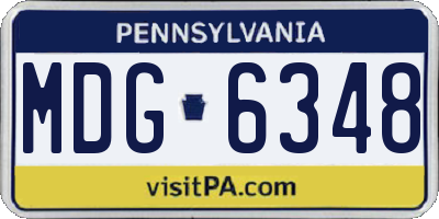 PA license plate MDG6348