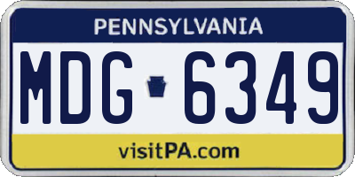 PA license plate MDG6349
