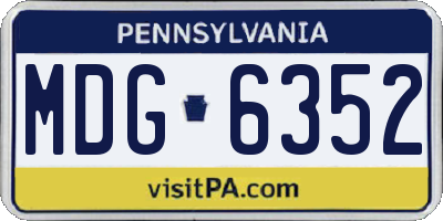 PA license plate MDG6352