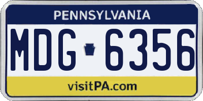 PA license plate MDG6356