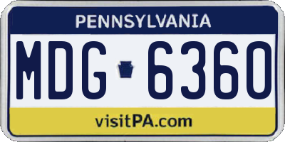PA license plate MDG6360