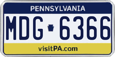 PA license plate MDG6366
