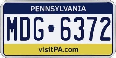 PA license plate MDG6372