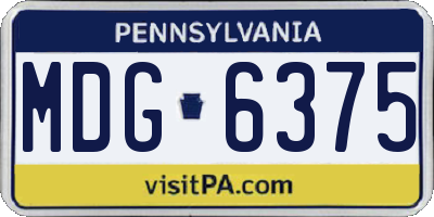 PA license plate MDG6375