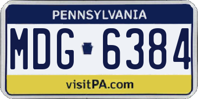 PA license plate MDG6384