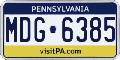 PA license plate MDG6385