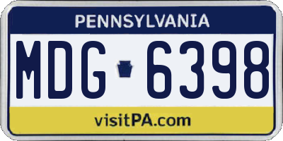 PA license plate MDG6398