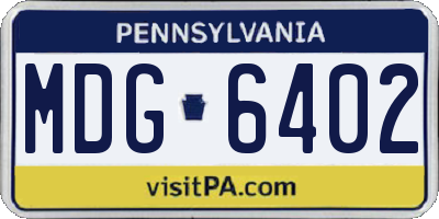 PA license plate MDG6402