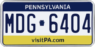 PA license plate MDG6404