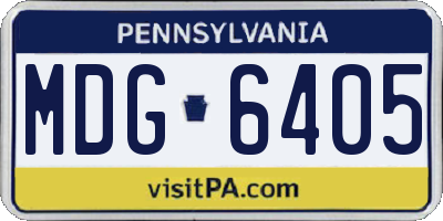PA license plate MDG6405