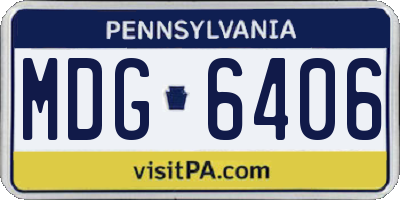 PA license plate MDG6406