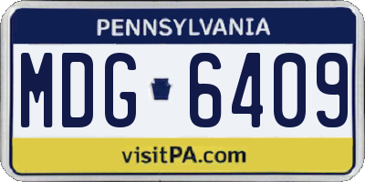 PA license plate MDG6409