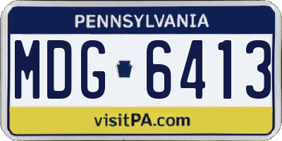 PA license plate MDG6413