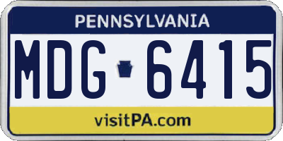 PA license plate MDG6415