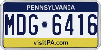 PA license plate MDG6416