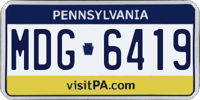 PA license plate MDG6419