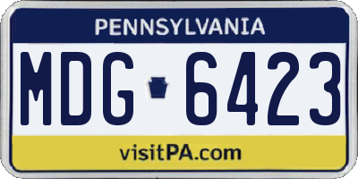 PA license plate MDG6423