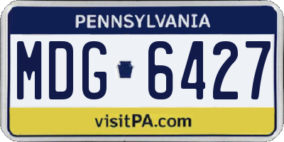 PA license plate MDG6427