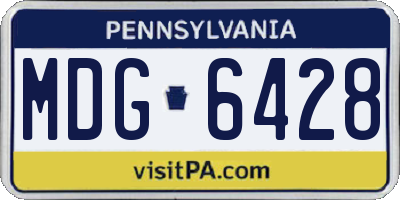 PA license plate MDG6428