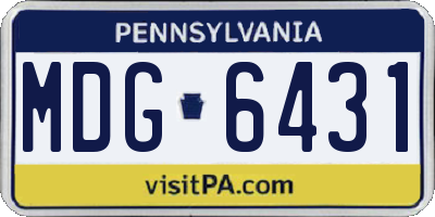 PA license plate MDG6431