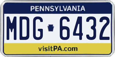 PA license plate MDG6432