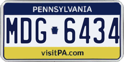 PA license plate MDG6434