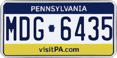 PA license plate MDG6435