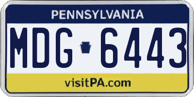 PA license plate MDG6443