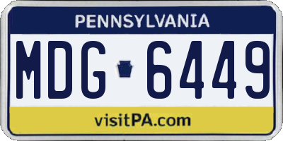 PA license plate MDG6449