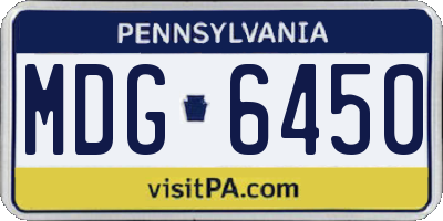 PA license plate MDG6450