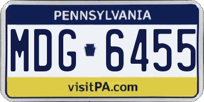 PA license plate MDG6455